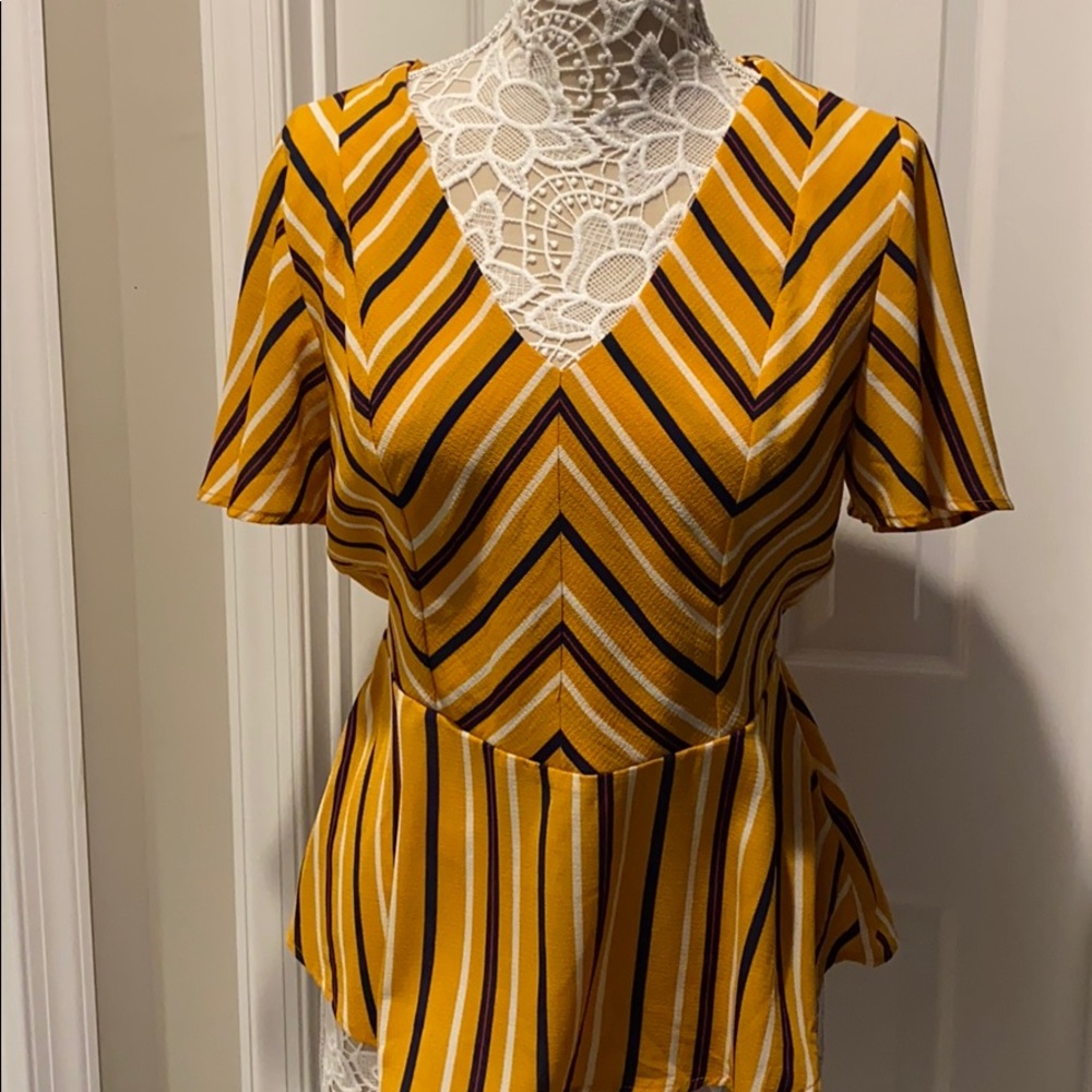 Women’s Striped Peplum Blouse